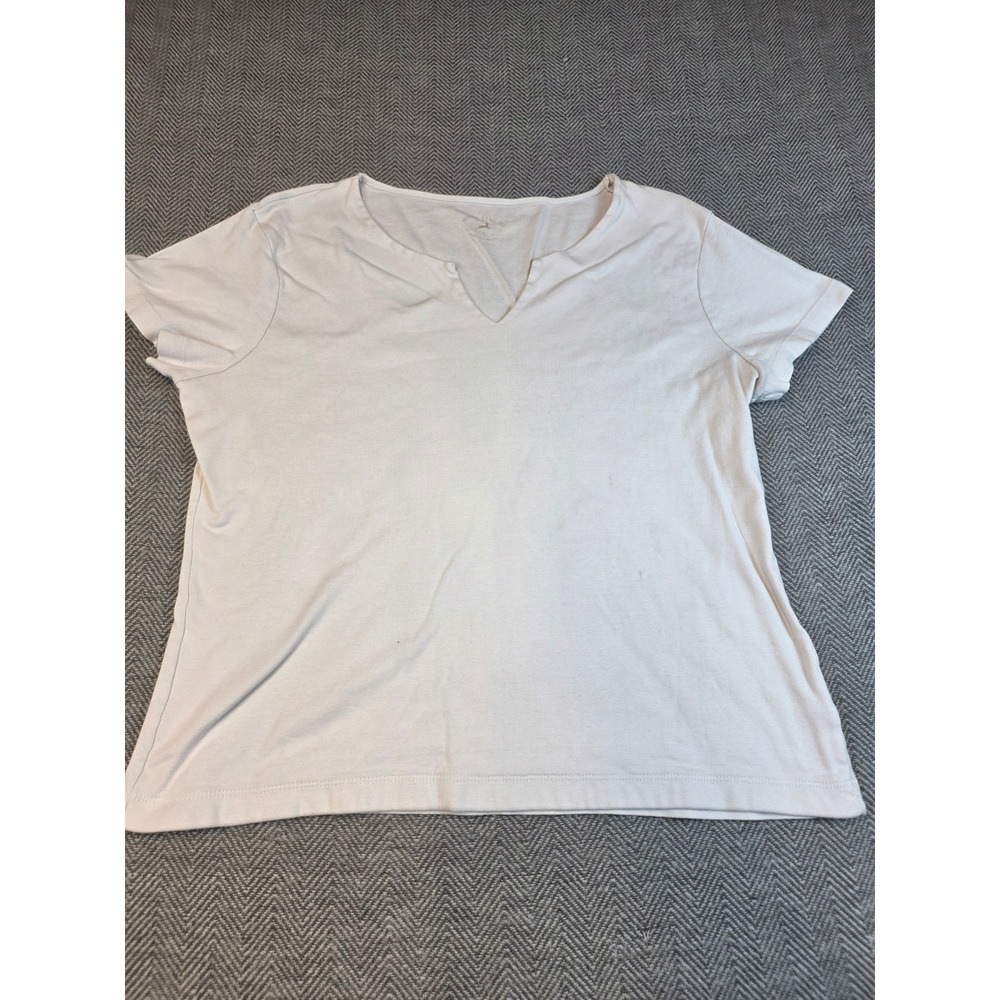 White Stag Arctic White Cotton Split V-Neck Short Sleeve Tee Shirt XL WS512536